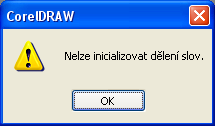 Nelze inicializovat dělení slov